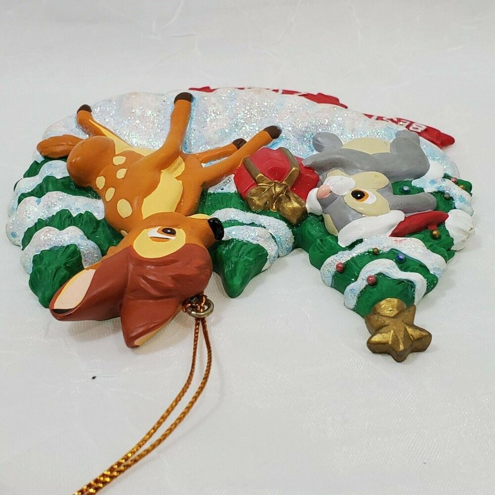 Rare Disney Store Bambi Thumper Christmas Ornament 4.5" Best Friends vtg 2001 - Picture 4 of 7